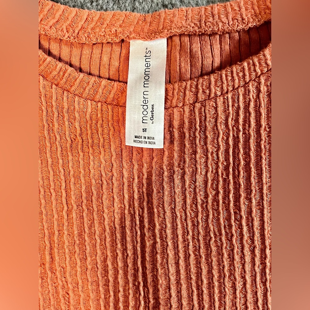 Bundle of 2 Modern Moments Rust and Cream Ribbed Toddler Outfits - Picture 6 of 7